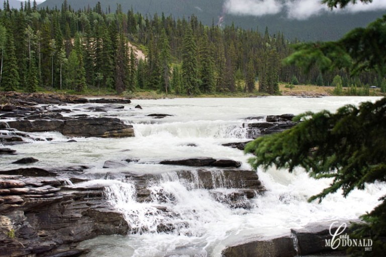 Athabasca Falls on a rainy day 5